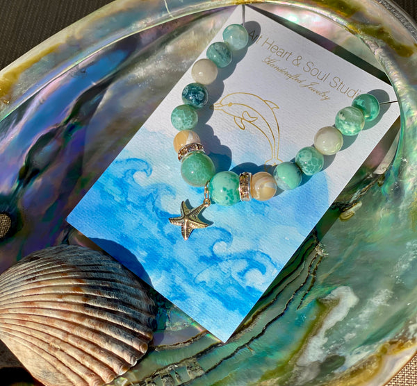 Custom ocean inspired healing bracelt