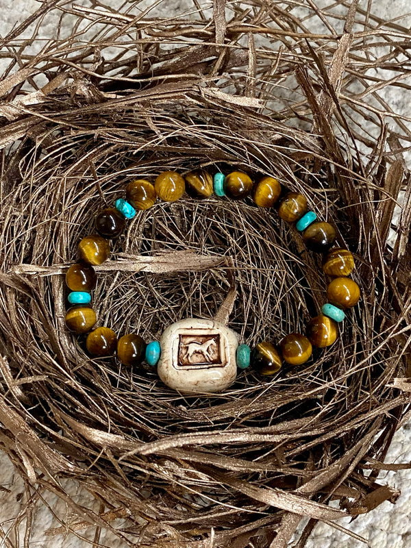 Wild Horse Tiger Eye & Turquoise Bracelet