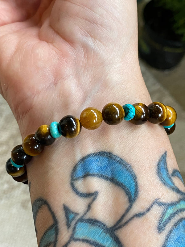 Wild Horse Tiger Eye & Turquoise Bracelet