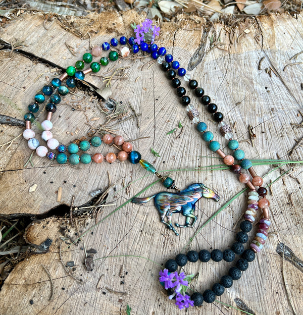 Wildfire Mala Style Necklace