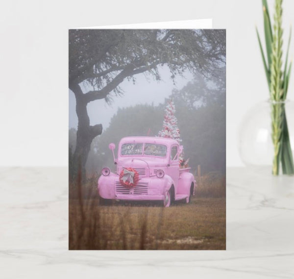 “Pink Christmas ” 5x7 vertical blank card