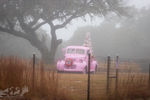 “Pink Christmas horizontal” 5x7 Blank Greeting Card