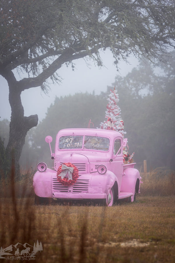 “Pink Christmas ” 5x7 vertical blank card